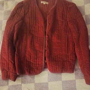 Free People Deep Red Quilted Blazer